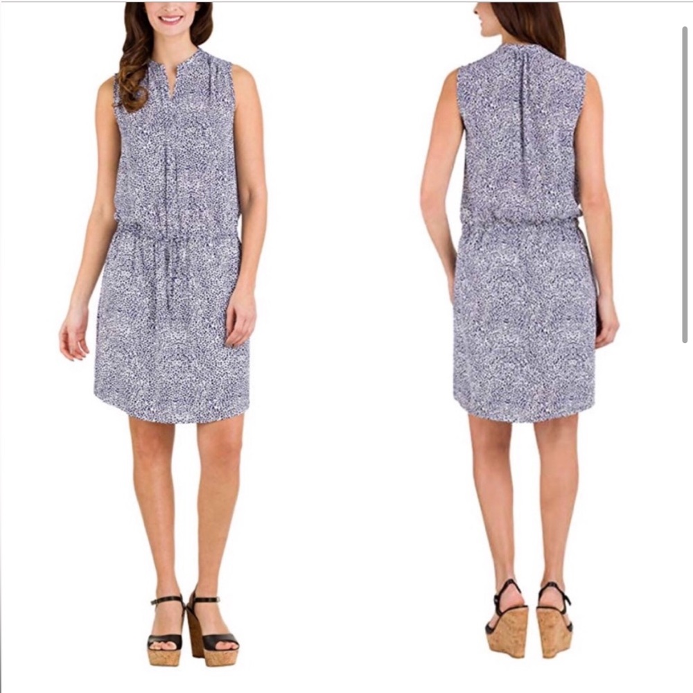 Hilary Radley blue patterned dress
